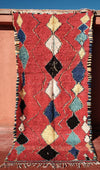 Geometrical Red Berber Rug 9.35 ft x 4.59 ft - moroccan boho rugs