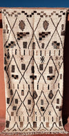 Tribal white based Azilal 8.03 ft x 3.77 ft - moroccan boho rugs